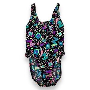 Kerrits Women’s Vintage One Piece Swimsuit Neon Black Size Large